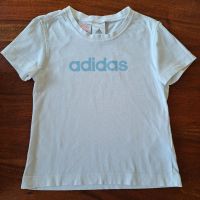 Neues Adidas T-Shirt in weiß und babyblau / Glitzer / Gr. 128 Stuttgart - Rohracker Vorschau