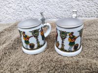 Mini Bierkrüge Schnaps Krug Becher mit Zinndeckel 6cm Vintage Bayern - Karlstein Vorschau