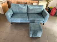 Couch blau schwer mit Hocker Nordrhein-Westfalen - Gladbeck Vorschau