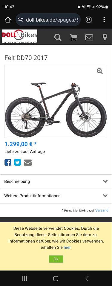 Felt DD 70 - Fatbike in Mühlheim am Main