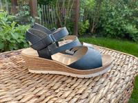 Keilsandalen, 40, Rieker, Leder, blau, Sandalen Brandenburg - Hohen Neuendorf Vorschau