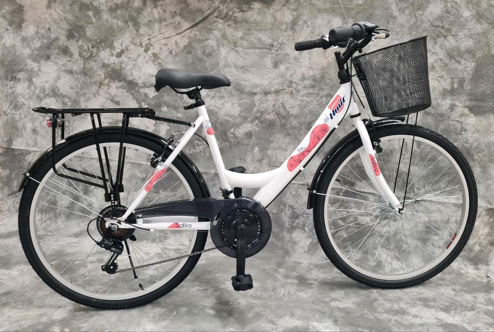 26 Zoll Damenrad Mädchenrad mit Korb und Licht 21 Gang Shimano in Moosinning