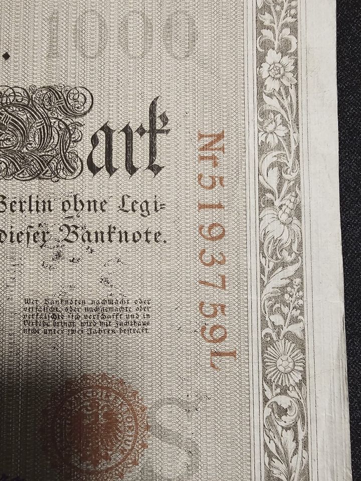 1000 Mark Reichsbanknote in Mettmann