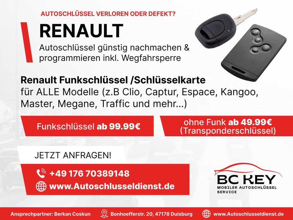 Autoschlüssel nachmachen & anlernen I mobiler Service I Alle Automarken I  Audi, BMW, Chevrolet, Chrysler, Citroen, Fiat, Ford, Hyundai, Jaguar, Jeep, Kia, Land Rover, Maserati, Mazda, Mercedes, Mini in Duisburg