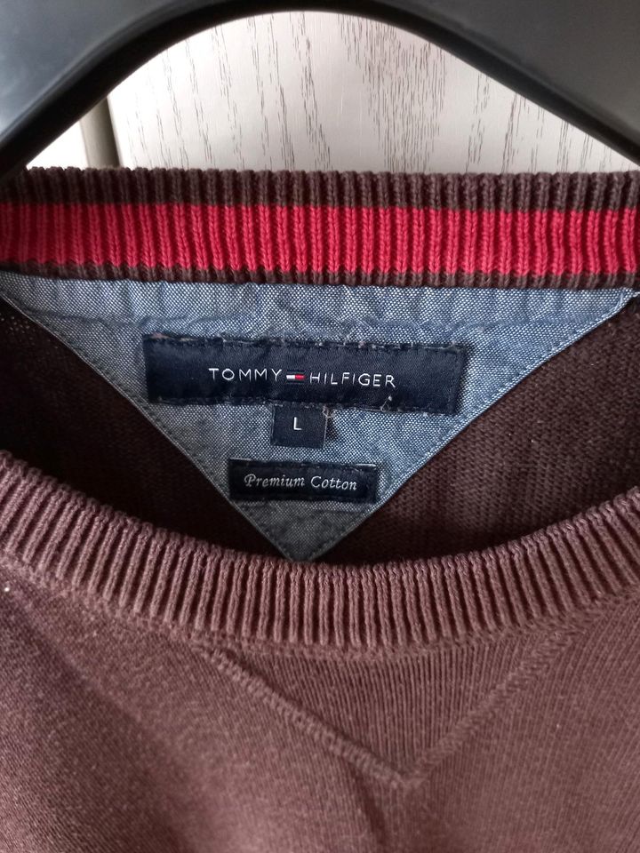 Brauner Tommy Hilfiger Pullover 100% Baumwolle L in Stade