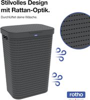 Rotho Country Wäschesammler 55l mit Deckel in Rattan Niedersachsen - Papenburg Vorschau