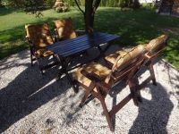 Gartenmöbel Set Holz Gartentisch 4 Gartenstühle Polster klappbar Bayern - Dietramszell Vorschau