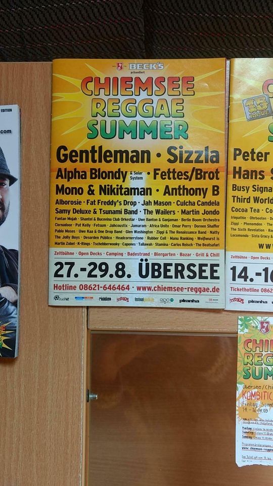 Chiemsee Reggae Summer Festival-/Programmhefte & Eintrittskarten in Rohrdorf