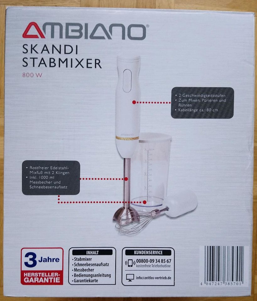 AMBIANO Skandi Stabmixer; Pürierstab ‼️ 800 W‼️ >>NEU & OVP<< in Wuppertal  - Elberfeld | eBay Kleinanzeigen ist jetzt Kleinanzeigen