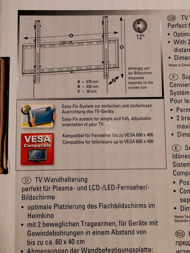 Hama - TV Wandhalterung in Fellbach