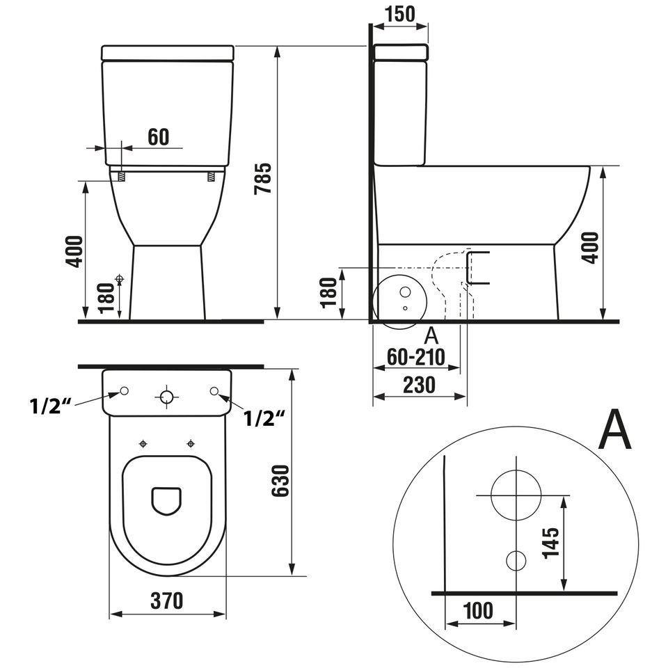 Keramik Stand WC mit Spülkasten Toilette bodenstehend + WC Sitz 379,- €* in Bad Essen
