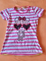 pink-weiß-gestreiftes T-Shirt mit Pailletten Gr. 146 Nordrhein-Westfalen - Löhne Vorschau