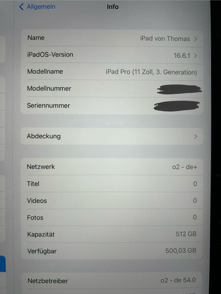 iPad Pro, 11 Zoll (3. Gen), 512GB, Space Grey, Cellular/5G in Sonthofen