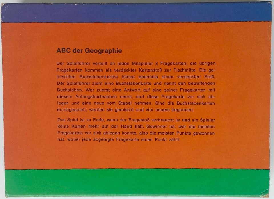 Berliner Spiel-karten ABC der Geografie wie Stadt Land Fluss gut in Elze