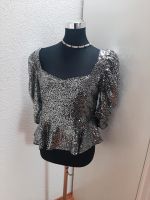 Pailletten Bluse Top Silber M Travestie Baden-Württemberg - Gondelsheim Vorschau