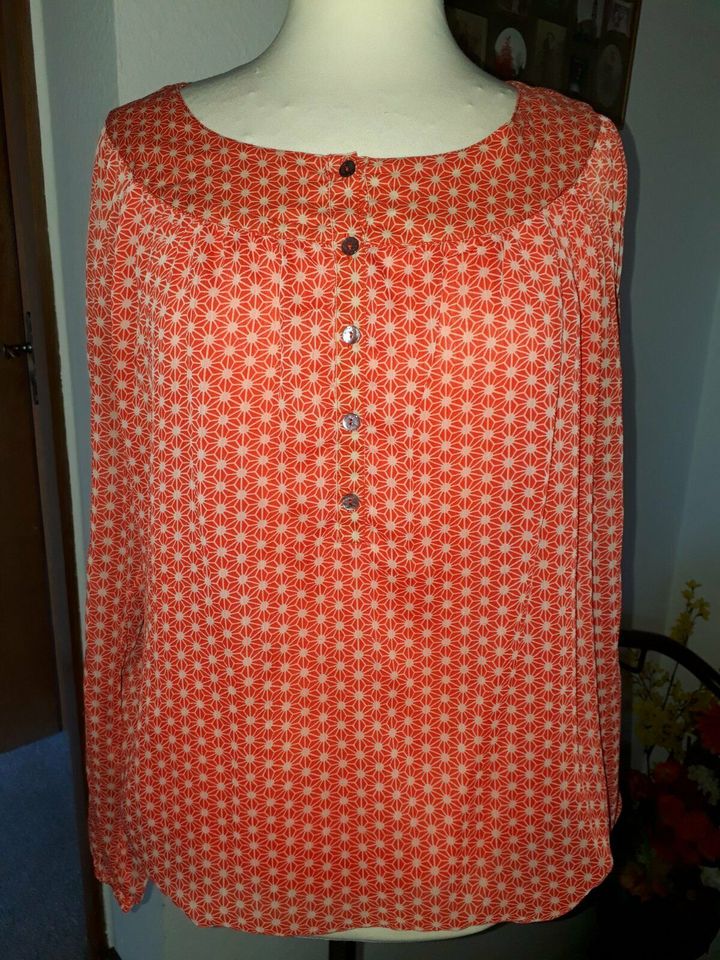 Esprit Chiffon Ballonbluse Orange/Creme Gr. 38~40, wie neu in Mosbach