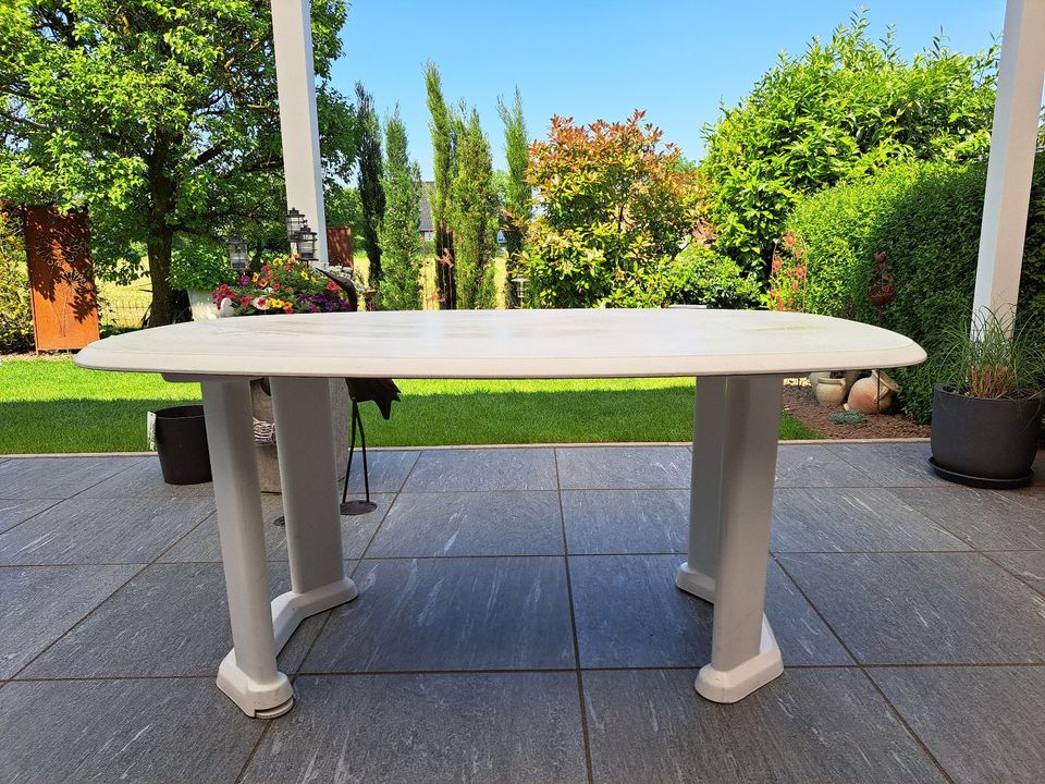 Gartentisch weiß 160X100X75 cm in Rees