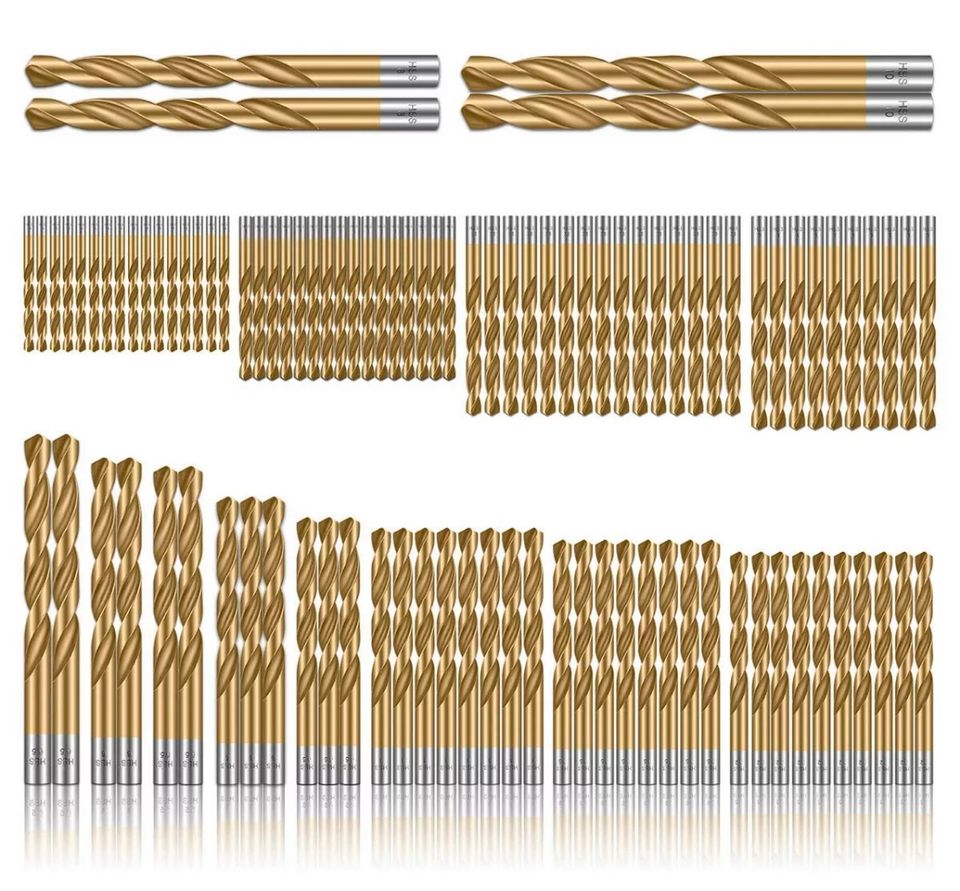 99x Holzbohrer Titan HSS Spiral Bohrer Spiralbohrer Set 1-10mm in Bebra