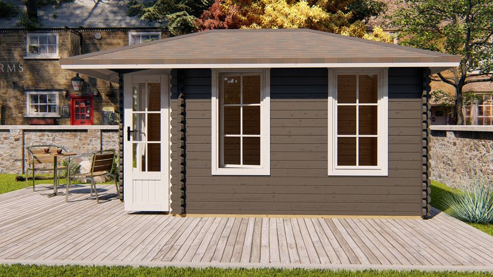 Agande Gartenhaus Blockhaus Gerätehaus Holz 450x300, 40mm,403965 in Versmold