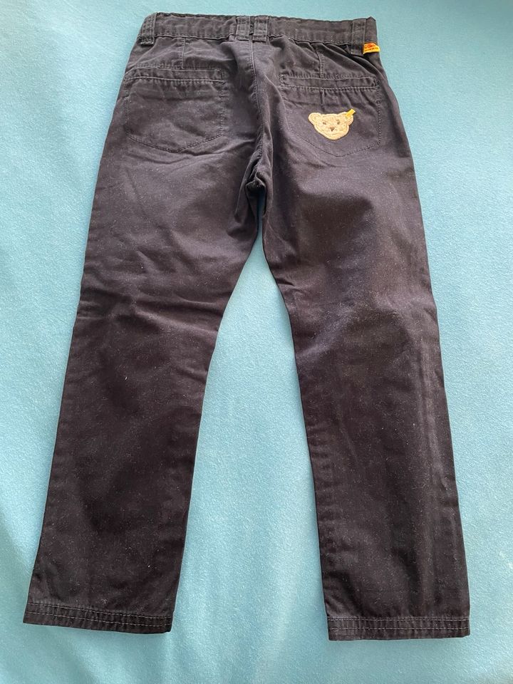 Steiff Sommerhosen Jeans Stoffhose lang Gr. 98 104 blau beige in Bonn