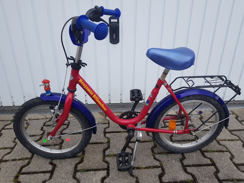 Kinderfahrrad/ Jungen Fahrrad Benjamin Blümchen 16 Zoll, rot/blau in Kaufering