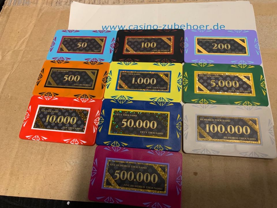 Casino♥️ Zubehör ♥️kaufen Poker ♥️ Karten Chips Jetons Plapue in Duisburg