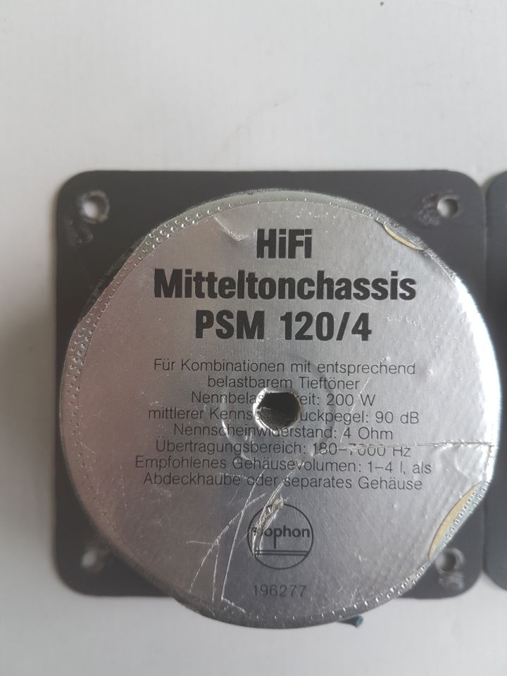 2 x Isophon PSM 120 / 4, 4 Ohm Variante, auch für Quadral in Hamburg