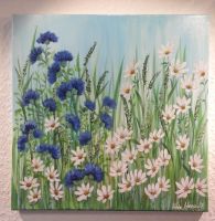 WUNSCH Bild Hand gemalt Leinwand Gemälde Blumen Wiese Blüten NEU Nordrhein-Westfalen - Bünde Vorschau