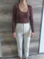 Stradivarius cropped Top Blumen braun Größe XS Sachsen - Riesa Vorschau