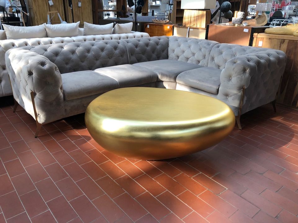 NEU! Ecksofa, Chesterfield, Couch, Samt, Sofa, Champagner in Bremen