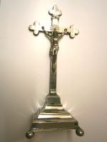 sehr altes Metall-Kruzifix mit Standsockel, Höhe ca.36 cm Baden-Württemberg - Bartholomä Vorschau