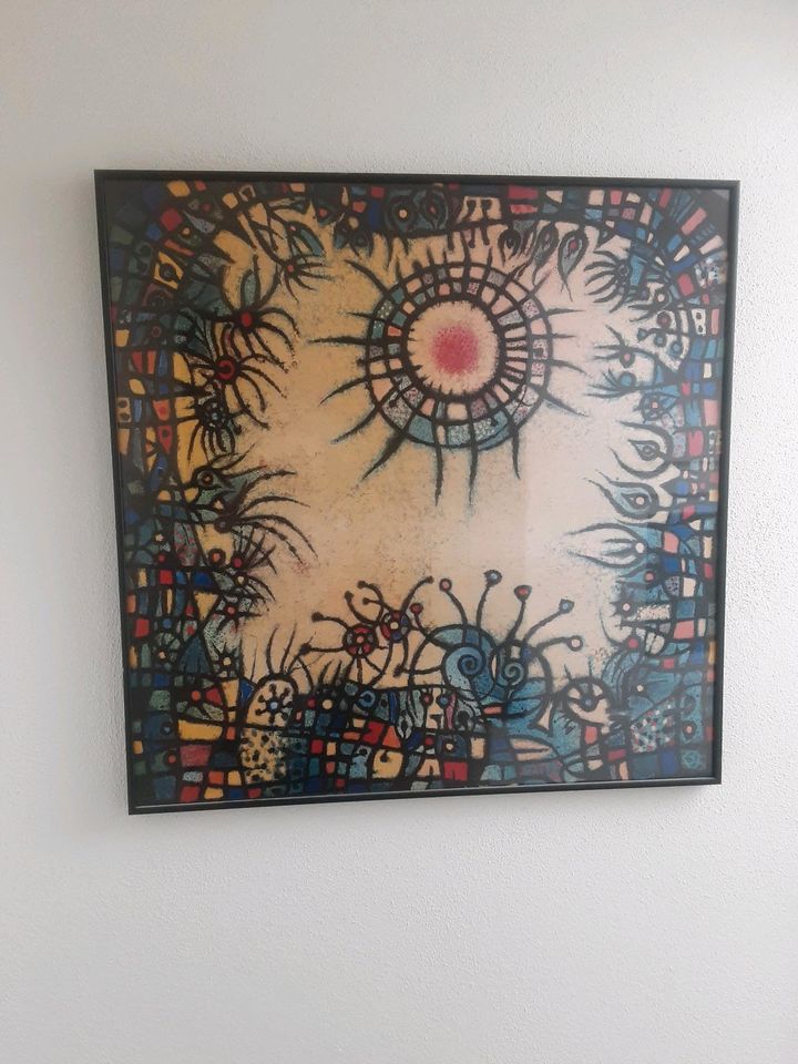 Kunstdruck Sonne und Mond hinter Glas in Metallrahmen 70x70cm in Augsburg