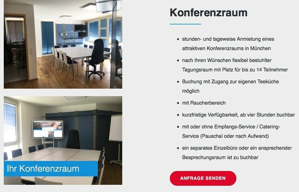 Büro Coworking Arbeitsplatz Bürogemeinschaft Büroservice ab € 19 in München