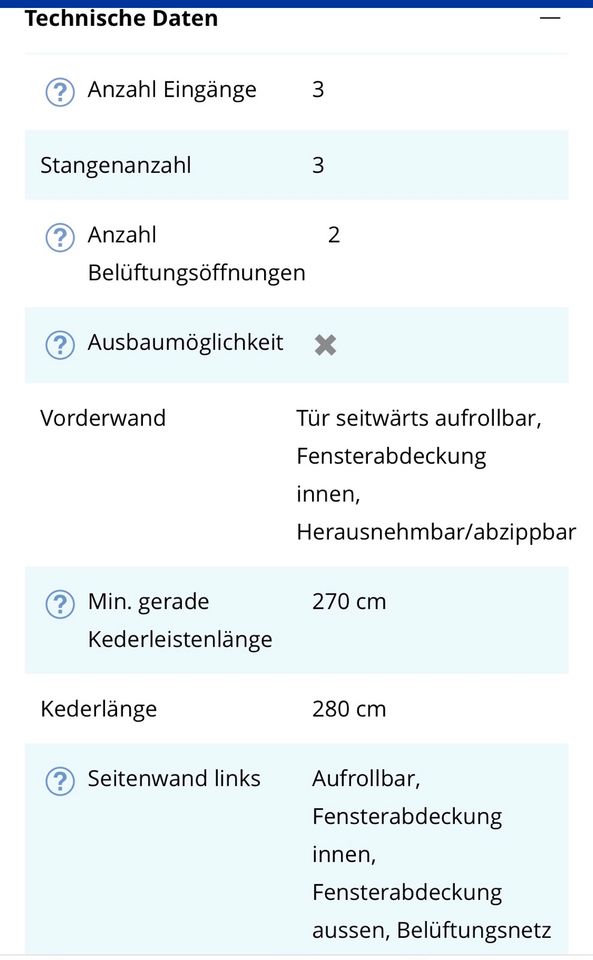 Wohnwagen Vorzelt von Obeling in Leer (Ostfriesland)