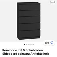 Kommode Ikea Malm schwarz 5 Schubladen Sachsen-Anhalt - Halle Vorschau