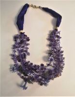 Handmade Vintage Kette mit Blüten und Steinen lila Nordrhein-Westfalen - Hürtgenwald Vorschau