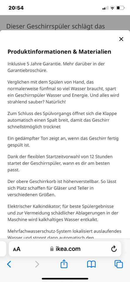 Ikea Spülmaschine Rengöra defekt aus 2O20 in Lübeck