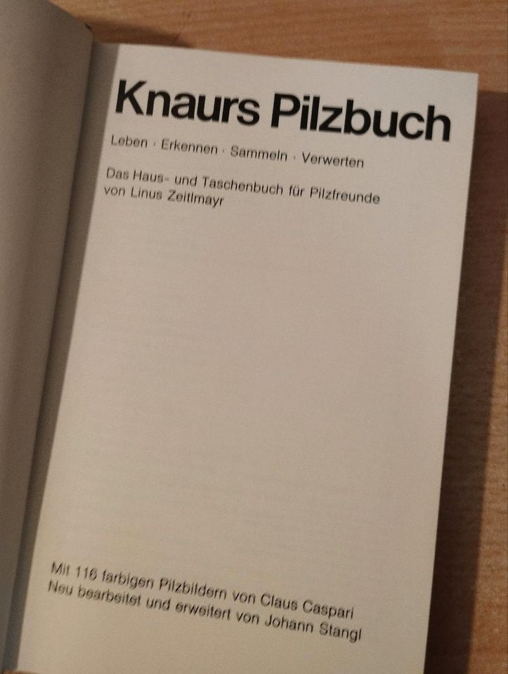 Knaurs Pilzbuch 1976, Erkennen Sammeln Verwerten in Weißenburg in Bayern