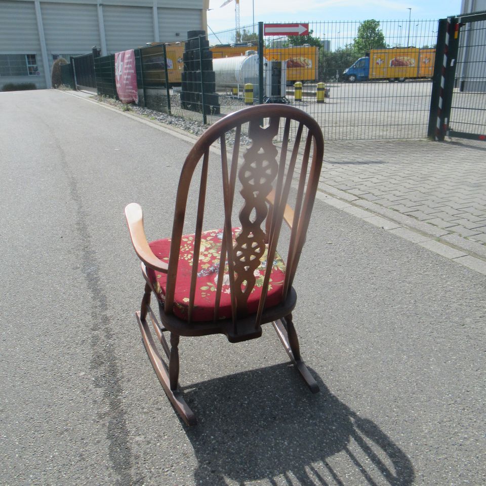 Chicer Vintage massivholz Schaukelstuhl im Country Landhaus Stil in Meißenheim