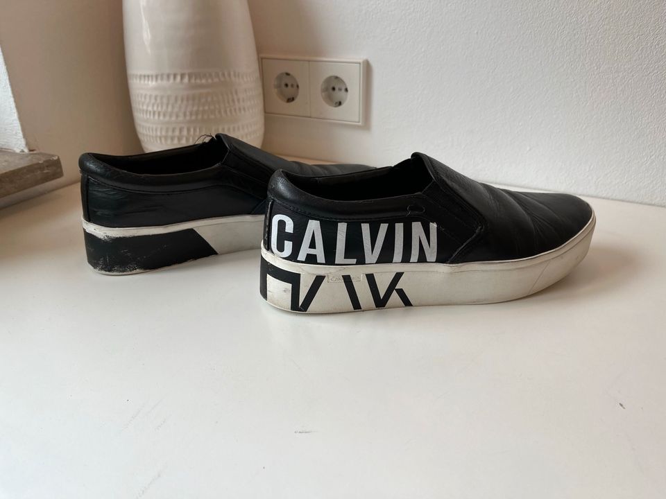 Sneaker Calvin Klein Slip On Schwarz Weiß Gr. 40 Damen in Stuttgart
