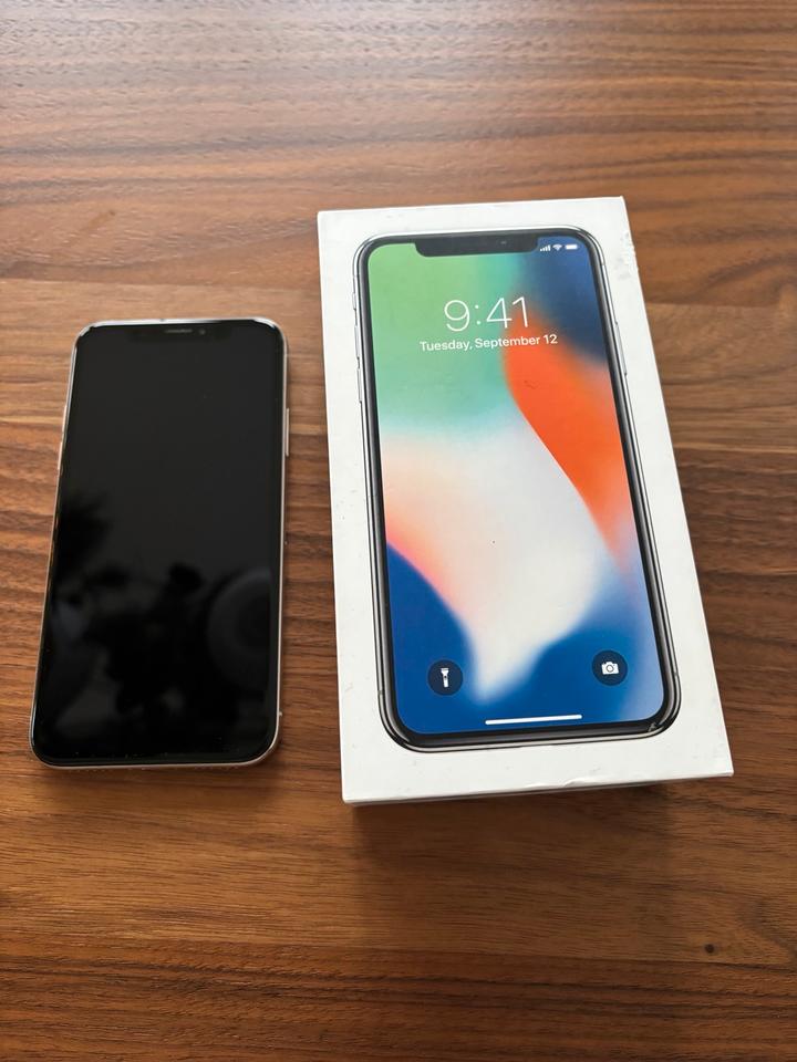 iPhone X Silver, 256 GB, neuer Akku, ohne Kratzer, Handyhüllen in Bühlertal
