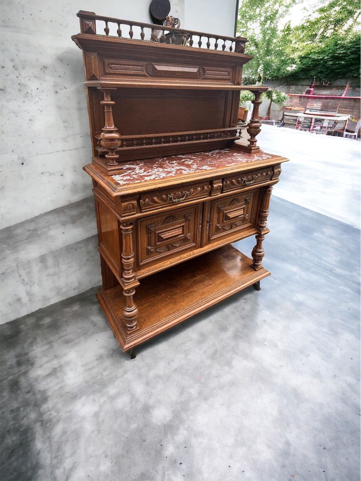 Antikes Buffet Anrichte Kredenz Marmor 120x172x47cm in Düsseldorf