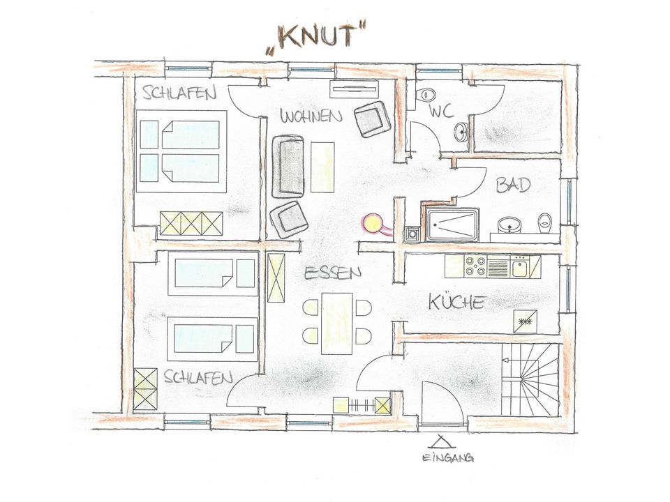 Ferienwohnung in Sassnitz auf Rügen | 2 SZ | bis 4 Pers /KNUT in Sassnitz