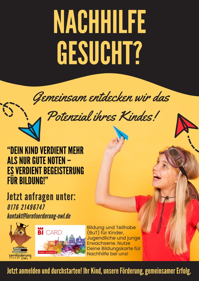 Deutsch, Englisch oder Mathe Nachhilfe in Baumheide gesucht? in Bielefeld