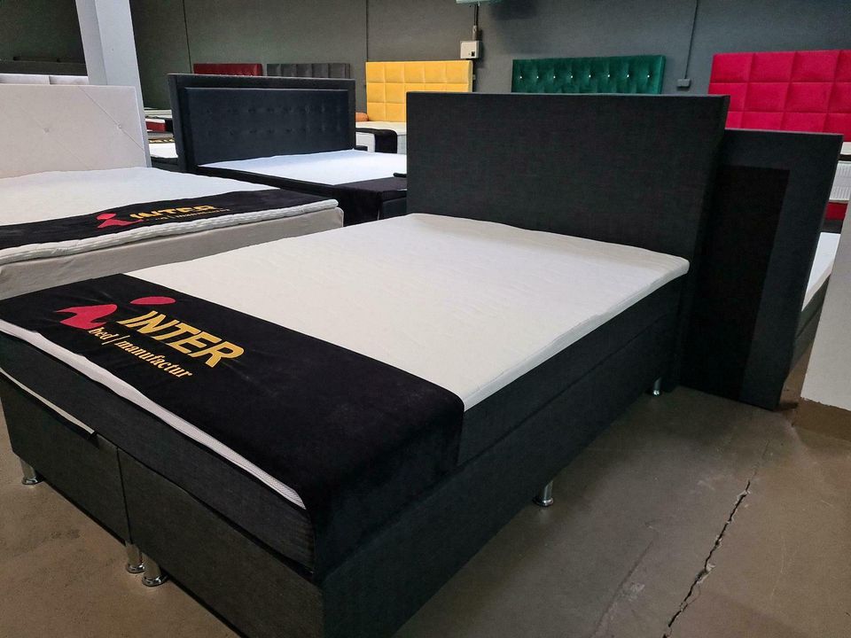 Boxspringbett Bett Fabrik 140 x 200 anthrazit neu Schnäppchen in Herford