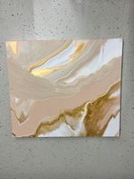 UNIKAT Acrylpouring Leinwand gold/creme/weiß 70x80cm Bielefeld - Heepen Vorschau