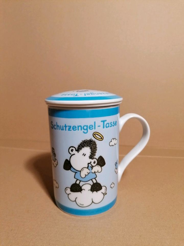 Sheepworld Schutzengel Tasse Teetasse mit Deckel + Teesieb in Blieskastel