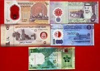 Ägypten Saudi Arabien VAE Libyen Katar Banknoten Polymer UNC Lübeck - St. Lorenz Nord Vorschau