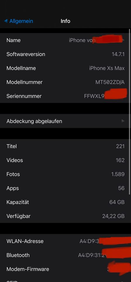 iPhone XS Max, 64 gb, iOS 14.7.1,unc0ver,jailbreak,trollstore 2 in Osnabrück