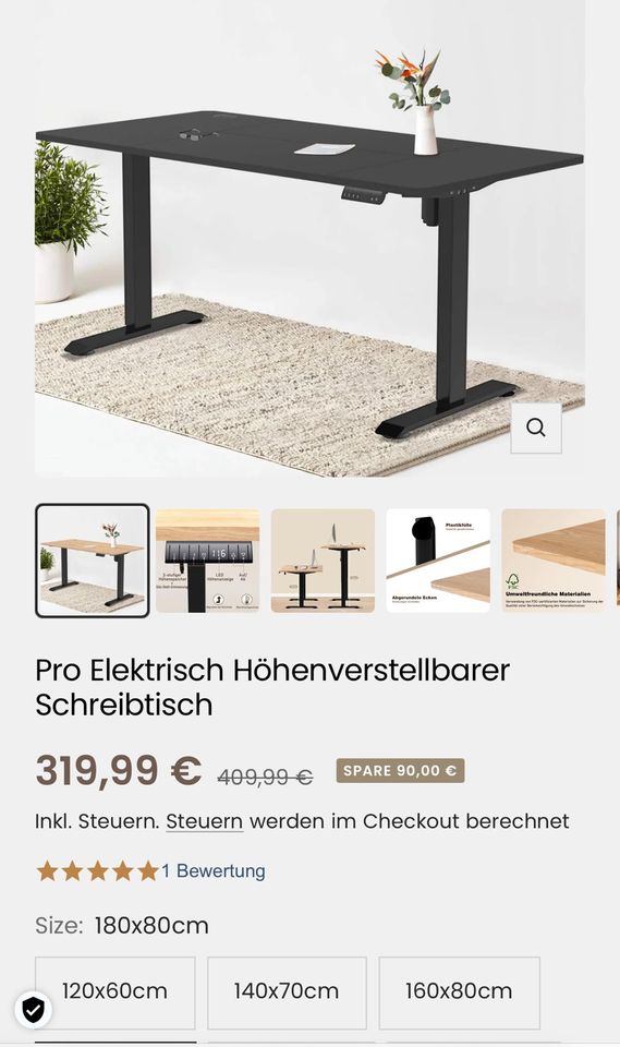 Pro Elektrisch Höhenverstellbarer Schreibtisch 120x60 cm 140x70cm in Kassel